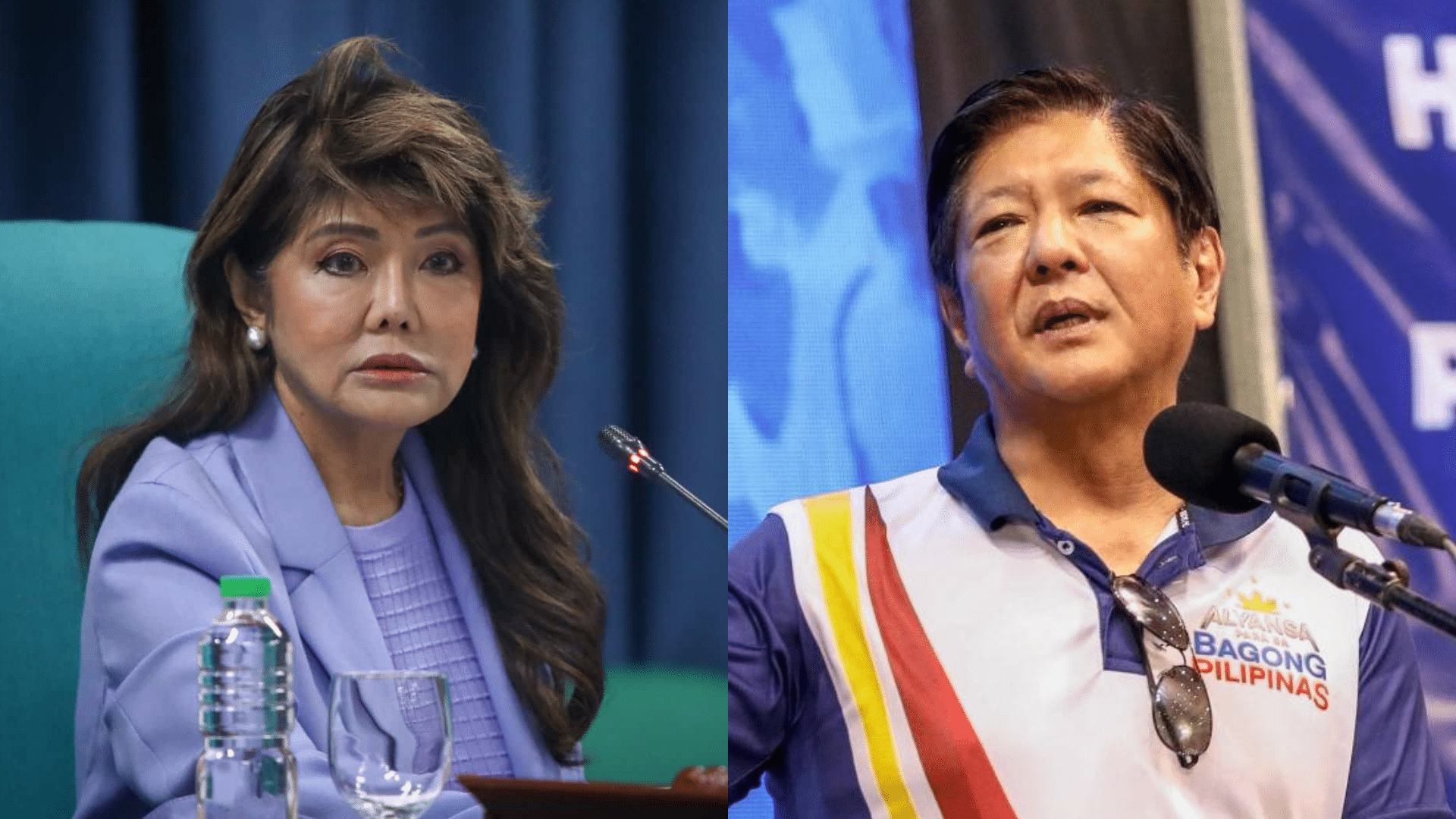 PHOTO: Imee Marcos and Ferdinand Marcos Jr. FOR STORY: File impeach raps vs Bongbong over Duterte’s arrest, Panelo dares Imee